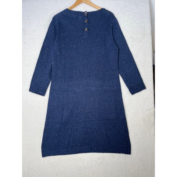 Knitted by Bass Navy Blue Speckle Sweater Dress Cottage Boho Outdoor sz XL - Picture 3 of 7